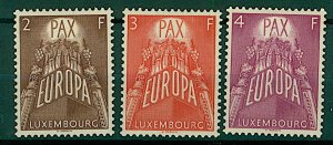 Luxembourg 1957 Europa Peace Issue 2F to 4F sg626/8 cv£290+ (3v) Mint Stamps