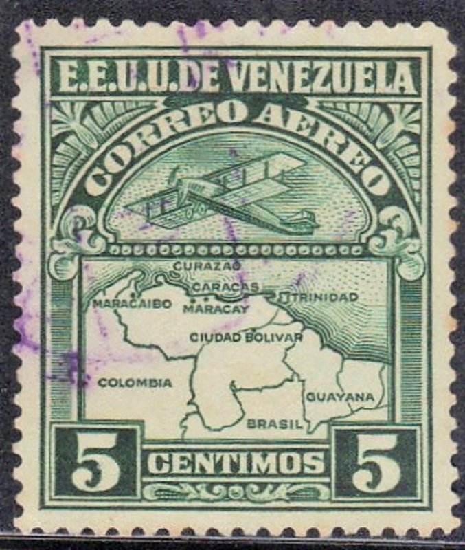 VENEZUELA SC# C119 **USED** 1939  5c  AIRMAIL  SEE SCAN