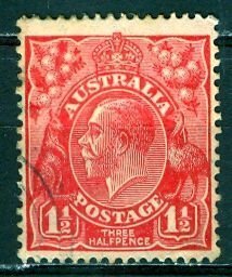 Australia; 1927: Sc. # 68:  Used Single Stamp