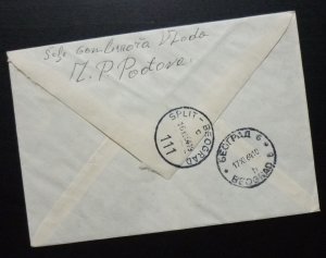 Yugoslavia 1964 Uprated Registered Postal Stationery from Serbia to Croatia  A3