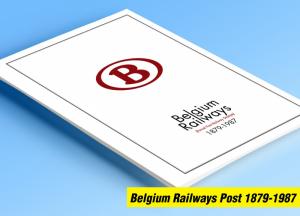 COLOR PRINTED BELGIUM RAILWAYS POST 1879-1987 STAMP ALBUM PAGES (54 ill. pages)