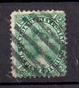 British Canada 1859 12 1/2c green Packet Postage fine used WS18101