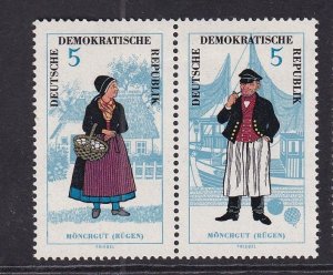 German Democratic Republic DDR #739-740a MNH 1964 costumes 5pf pair