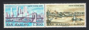 San Marino 'Interpex' Stamp Exhibition New York 2v Horizontal pair SG#960-961