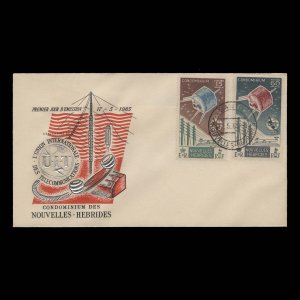 Nouvelles Hebrides 1965 (FDC) ITU Centenary, SANTO ✔️