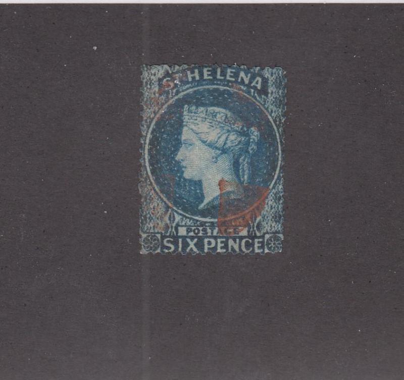 ST HELENA # 2B QUEEN VICTORIA 6p LIGHT USED CAT VALUE $160