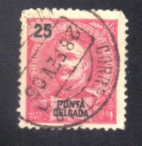 PONTA DELGADA, PORTUGAL SC# 20 USED 25r 1899