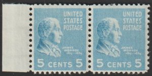 SC# 810 - (5c) - Monroe MNH - Horizontal Pair