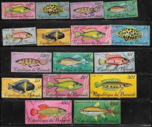 Burundi #186-201 Fish (CTO) CV $5.45