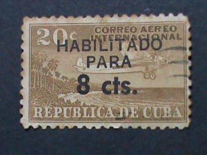 ​CUBA-ONE OVER PRINT VERY OLD CUBA USED-STAMP-VF WE SHIP TO WORLD WIDE