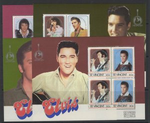 ST.VINCENT SGMS1078 1987 TENTH DEATH ANIIV OF ELVIS PRESLEY MNH