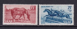 Saar Scott B67-B68, 1949 Day of the Horse, VF MNH. Scott $30