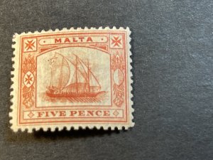 MALTA # 16-MINT/HINGED----BROWN/RED----1899