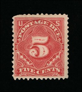 GENUINE SCOTT #J41 F-VF MINT OG H 1895 BEP-ISSUE DEEP CLARET 5¢ POSTAGE DUE