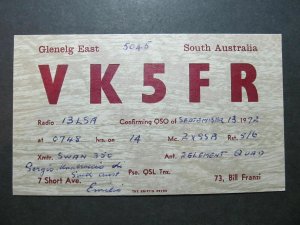 5322 Amateur Radio QSL Card Glenelg East South Australia-