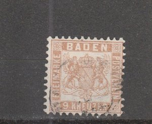 Baden  Scott#  23a  Used  (1864 Coat of Arms)