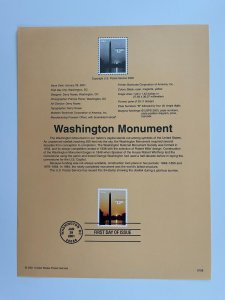 fdc 2001 USPS Souvenir Page Washington Monument $12.75 Expr Mail Scott 3473 FDI