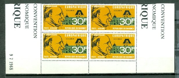 DAHOMEY SCHUMAN  #C74 ...DATED CORNER BLK...MNH..$2.00