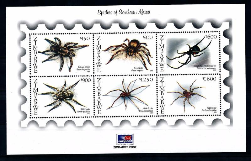 [42444] Zimbabwe 2003 Insects Insekten Insectes Spider MNH Sheet