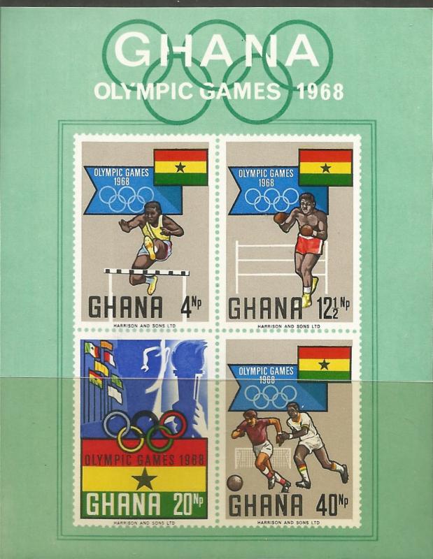 GHANA  343A  MNH, SS, OLYMPIC GAMES  1968