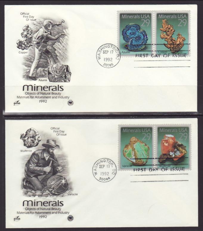 US 2700-2703 Minerals S/2 PCS U/A FDC