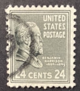 US #828 Used F/VF - 24c Benjamin Harrison 1938 [B13.9.1]