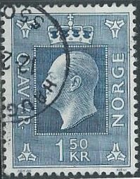 Norway 371 (used) 1k50 Olav V, dark blue (1959)