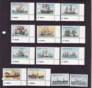 Sierra Leone-Sc#639-51-unused NH short set to Le5-Ships-1984-