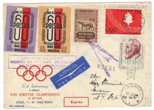 Poland 1960 Cover Sport Olympic Games Rome Glider Flight Olympics