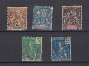 Indo China 1892/1904 Collection Of 5 Fine Used BP8684