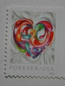 United States 2016 forever stamp love heart