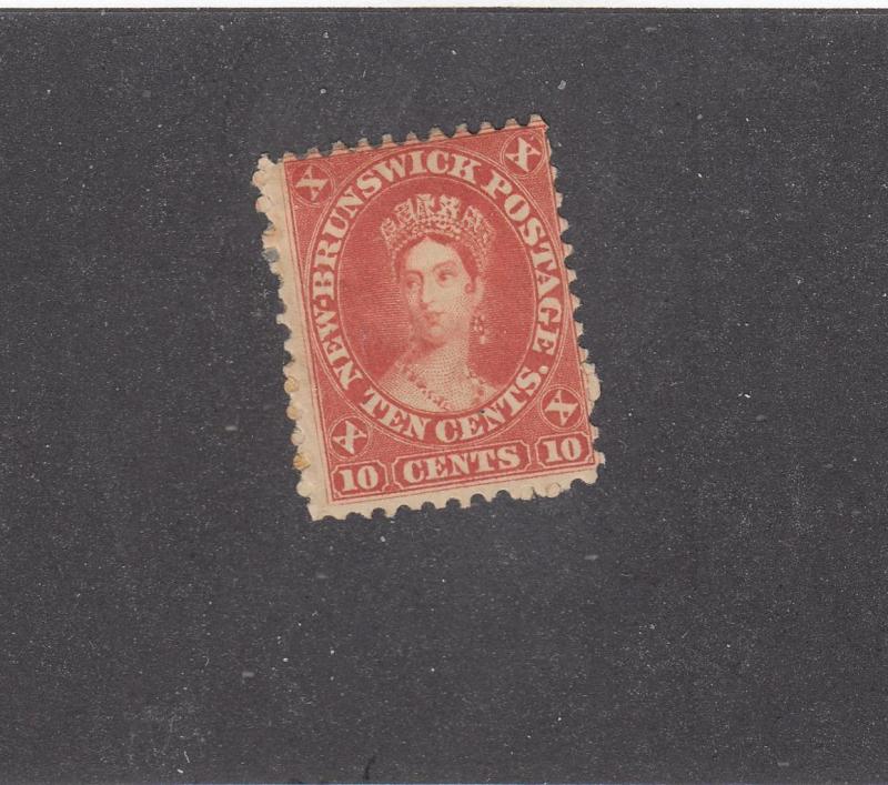 NEW BRUNSWICK REF# KM28 # 9  F-MH 10cts QUEEN VICTORIA VERMILION CAT VALUE $35