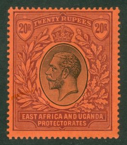 SG 59 East Africa & Uganda 1912-21. 20r black & purple/red. A pristine very...