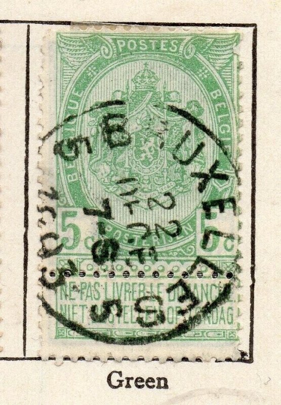 Belgium 1907 Early Issue Fine Used 5c. NW-256002