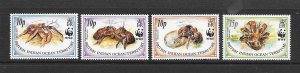 BRITISH INDIAN OCEAN TERRITORY #132-5 CRABS  MNH