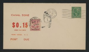 Canal Zone J29 FDC with some typical wear, unlisted as fdc so catalog value is for stamp on cover; ECV $40 +