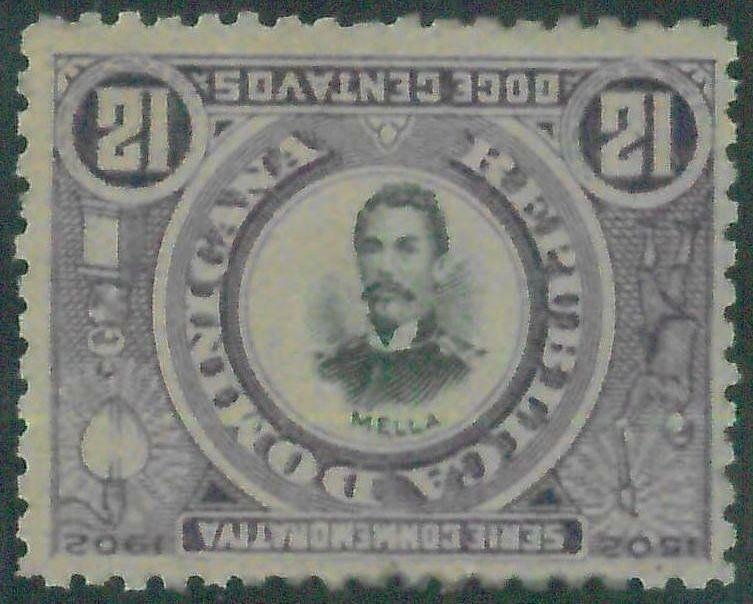 88718 - DOMINICANA -  Yvert #  114  ERROR: Inverted  Center -   MINT MH Hinged