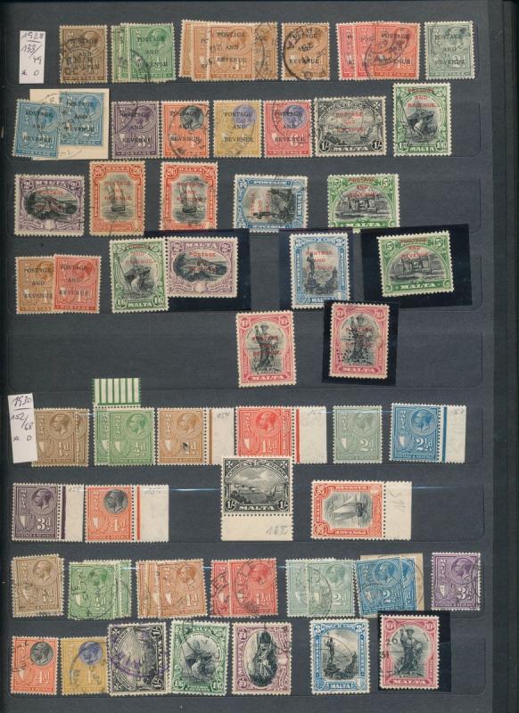 MALTA Good 1863/1972 M&U Collection (Appx 550+Stamps)ALB413