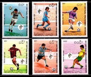 LAOS Scott 998-1003 MNH** 1990 World Cup Soccer set