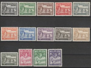 TURKS AND CAICOS 1938/45 SG 194/205 MNH Cat £130