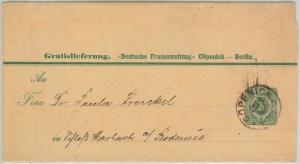 63319 - GERMANY - POSTAL HISTORY: POSTAL STATIONERY Newspaper Cover 1889