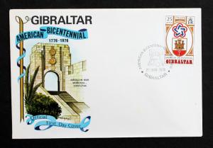 Gibraltar Stamp Sc#  329 FDC May 28, 1976 American Bicentennial