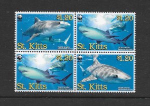 St. Kitts MNH Block 678 Tiger Sharks 2007