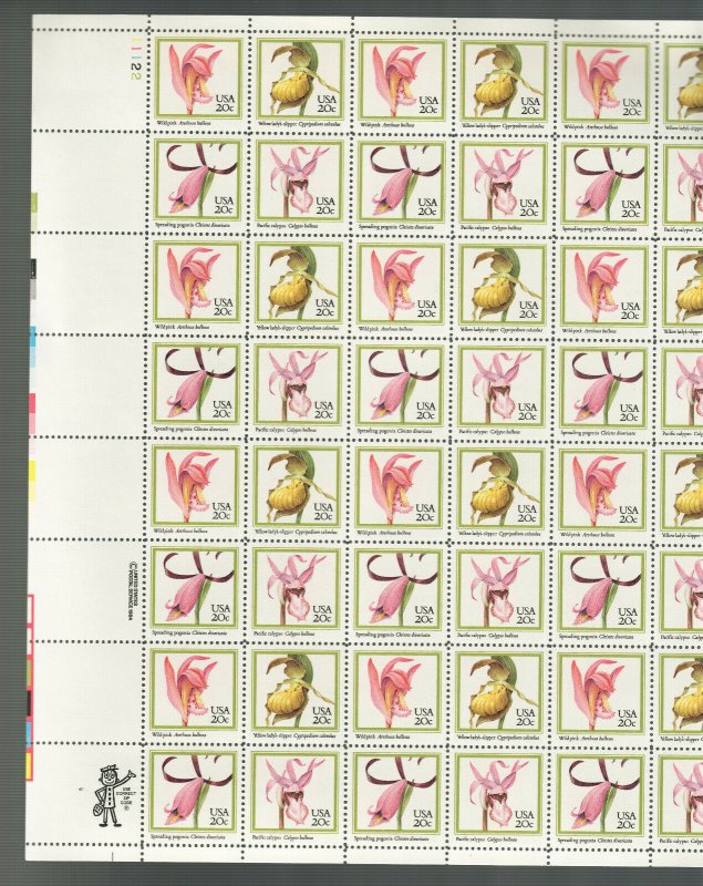  2076-79 Orchids Full Sheet  MNH