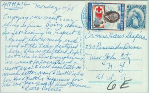 87579 -  GUATEMALA  - Postal History -  POSTCARD to the USA 1959 BIRDS Red Cross