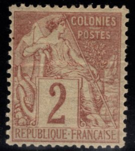 French Colonies Scott 47 issue of 1881-86  MH* nicely centered.