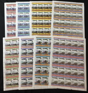 ST Vincent Bequia Trains Locomotives Sheets x 8 MNH (400 Stamps) BLK22 