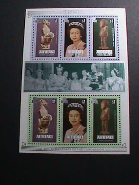 AITUTAKI -1978 -25TH ANNIVERSARY:CORONATION OF ELIZABETH II MNH S/S SHEET VF