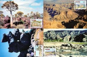 Namibia - 1990 Namibia Landscapes Maxi Card Set SG 541-544