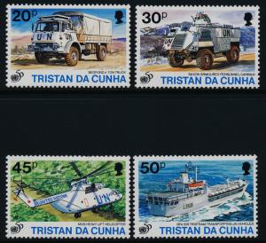 Tristan Da Cunha 568-71 MNH UN, Helicopter, Ship, Vehicles